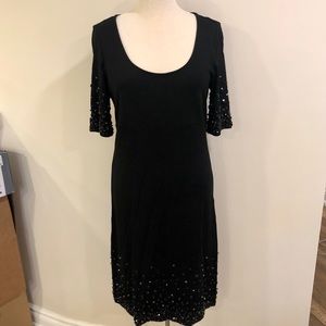 EUC Black beaded knit dress!